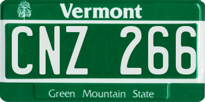 VT license plate CNZ266