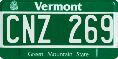 VT license plate CNZ269