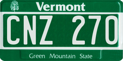 VT license plate CNZ270