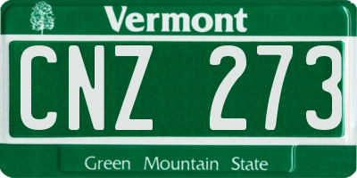 VT license plate CNZ273