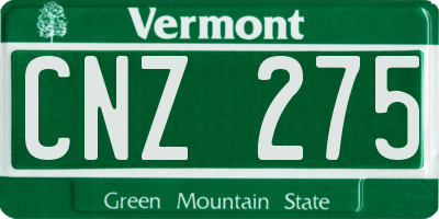 VT license plate CNZ275