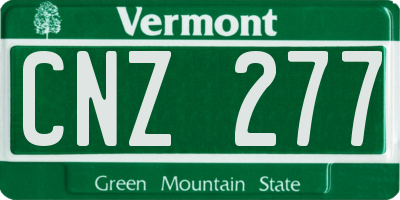 VT license plate CNZ277