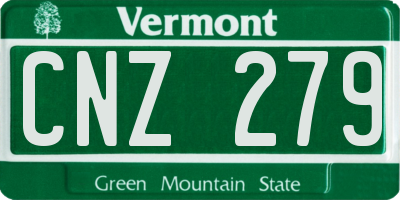 VT license plate CNZ279