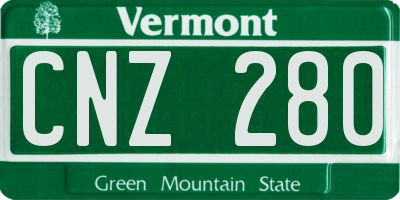VT license plate CNZ280