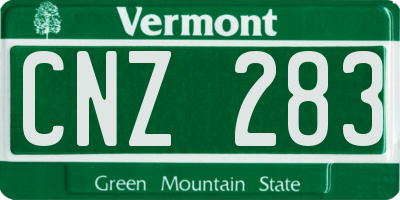 VT license plate CNZ283