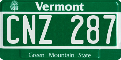 VT license plate CNZ287