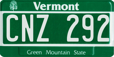 VT license plate CNZ292