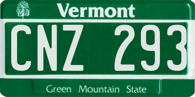 VT license plate CNZ293