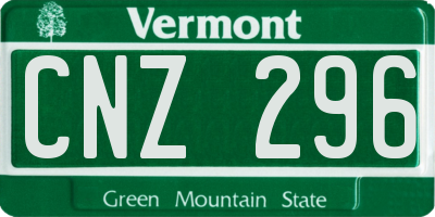 VT license plate CNZ296