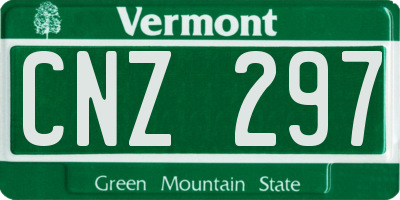 VT license plate CNZ297