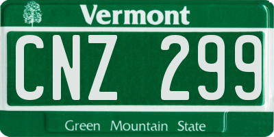VT license plate CNZ299