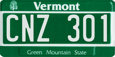 VT license plate CNZ301