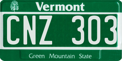 VT license plate CNZ303