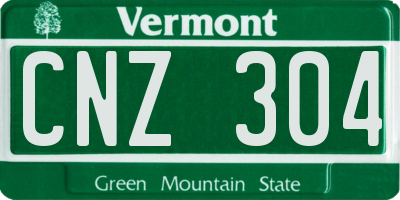VT license plate CNZ304