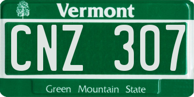 VT license plate CNZ307