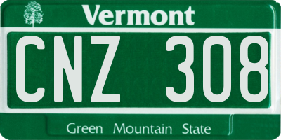 VT license plate CNZ308