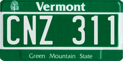 VT license plate CNZ311
