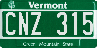 VT license plate CNZ315