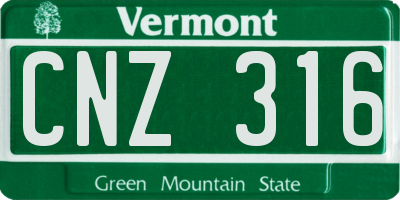 VT license plate CNZ316