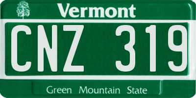 VT license plate CNZ319