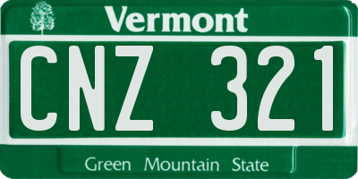 VT license plate CNZ321