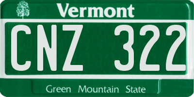 VT license plate CNZ322
