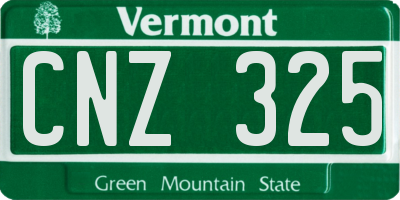 VT license plate CNZ325