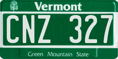 VT license plate CNZ327
