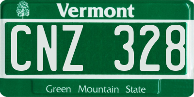 VT license plate CNZ328
