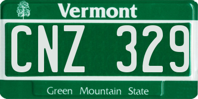 VT license plate CNZ329