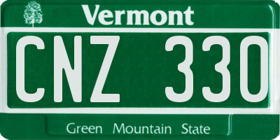 VT license plate CNZ330