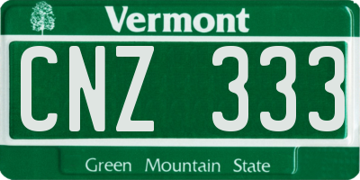 VT license plate CNZ333