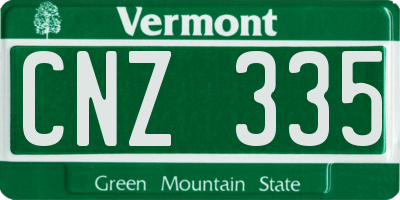 VT license plate CNZ335