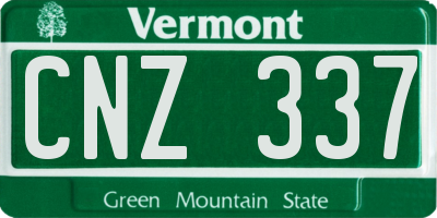 VT license plate CNZ337