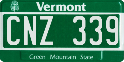 VT license plate CNZ339