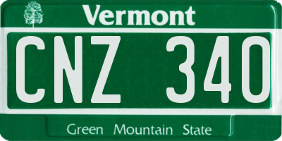 VT license plate CNZ340