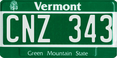 VT license plate CNZ343