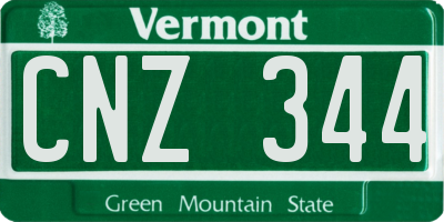 VT license plate CNZ344