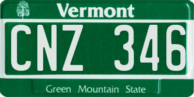 VT license plate CNZ346