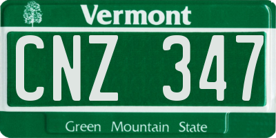 VT license plate CNZ347