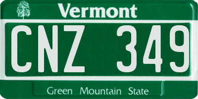 VT license plate CNZ349