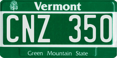 VT license plate CNZ350