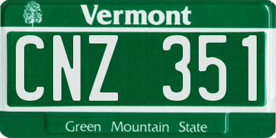 VT license plate CNZ351