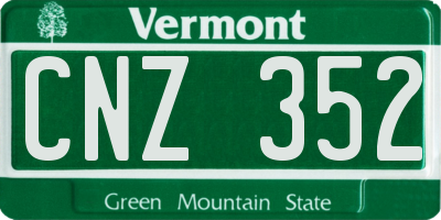 VT license plate CNZ352