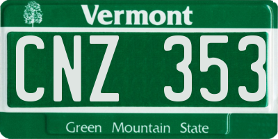 VT license plate CNZ353