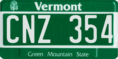 VT license plate CNZ354