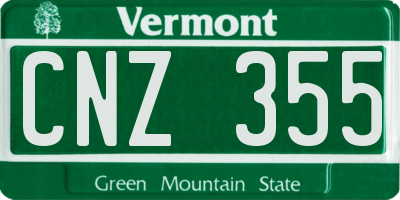 VT license plate CNZ355