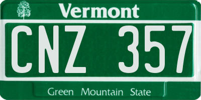 VT license plate CNZ357