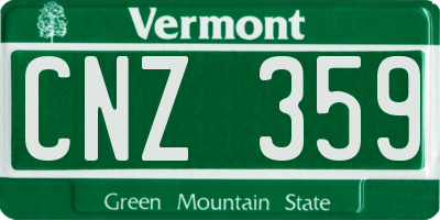 VT license plate CNZ359
