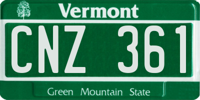 VT license plate CNZ361